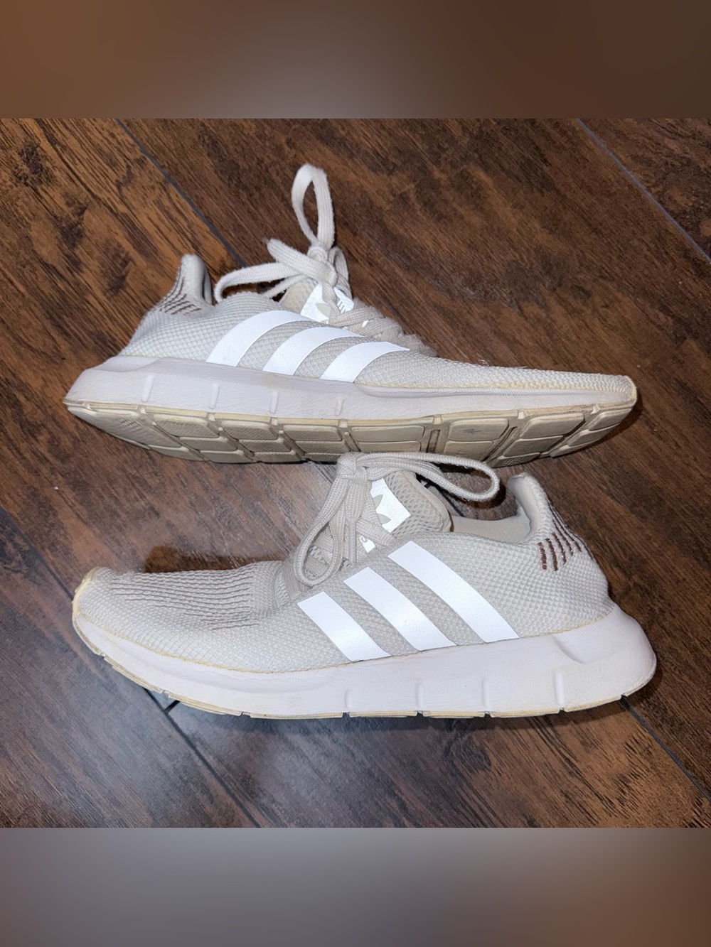 adidas Men's Neutral Beige Knit Running Sneakers